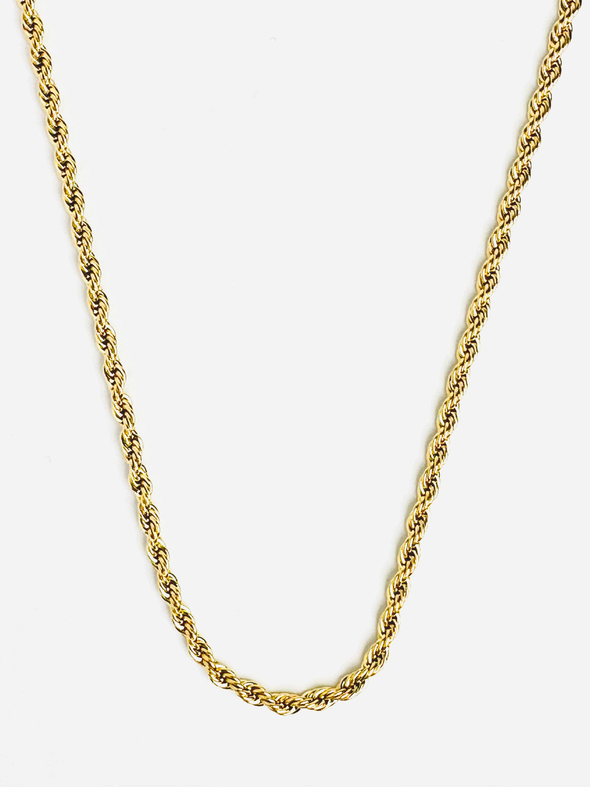 4.0mm Solid Rope Chain Necklace - Gold 20&quot;