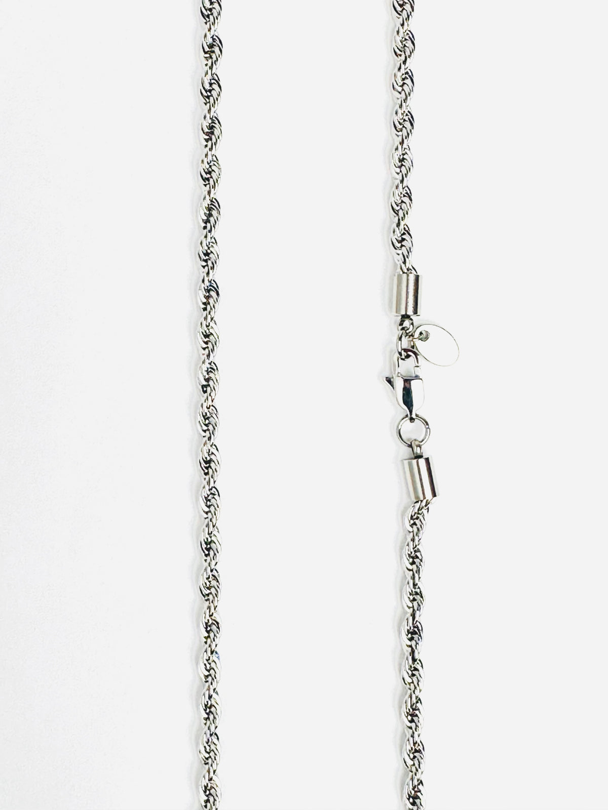 4.0mm Solid Rope Chain Necklace - Silver 24&quot;