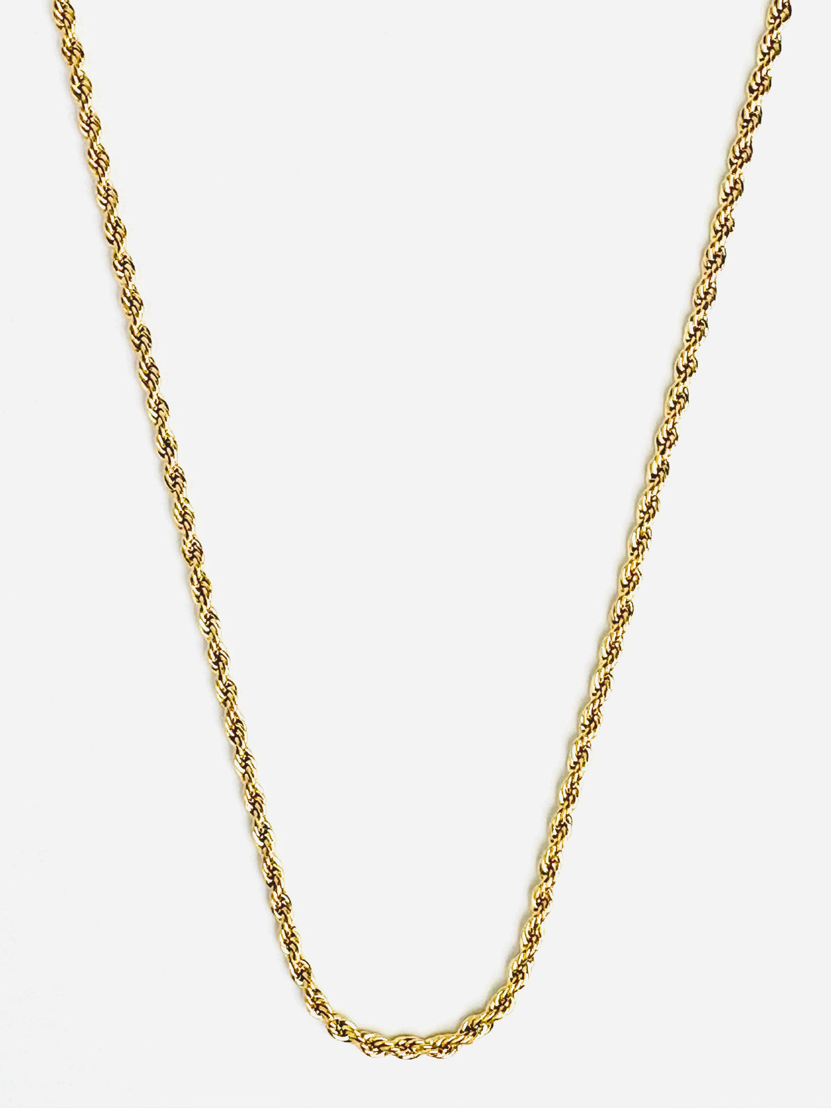 3.0mm Solid Rope Chain Necklace - Gold 24&quot;