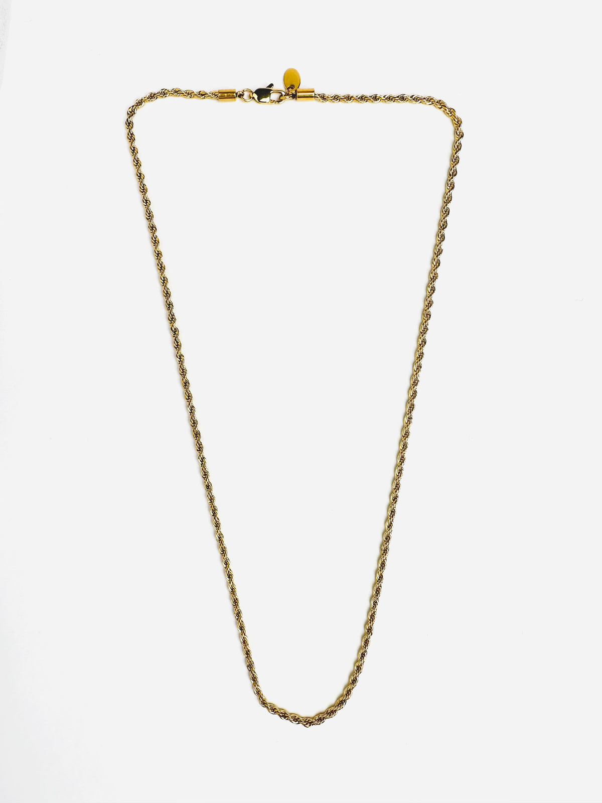 3.0mm Solid Rope Chain Necklace - Gold 20&quot;