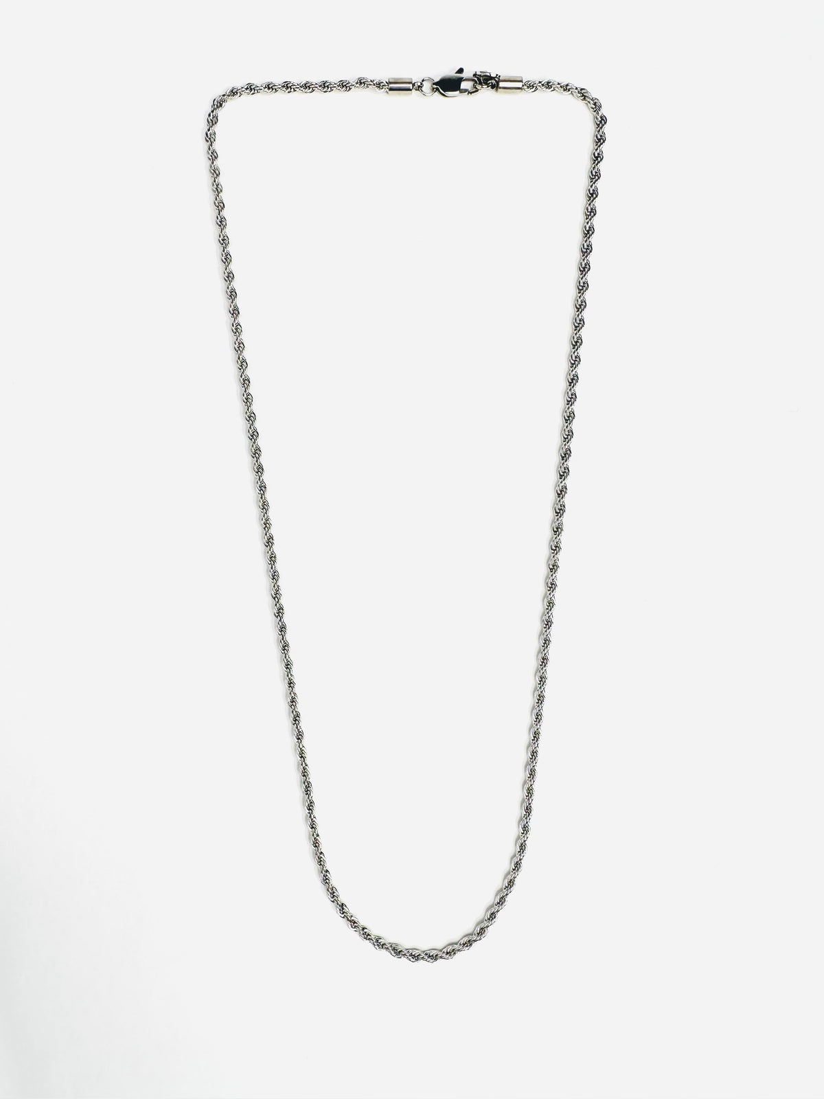 3.0mm Solid Rope Chain Necklace - Silver 24&quot;
