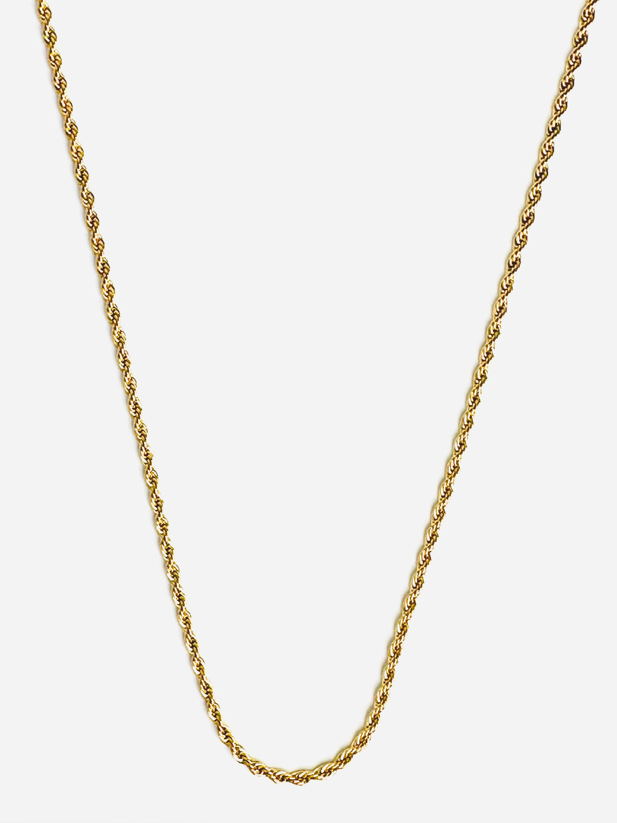 2.5mm Solid Rope Chain Necklace - Gold 22&quot;