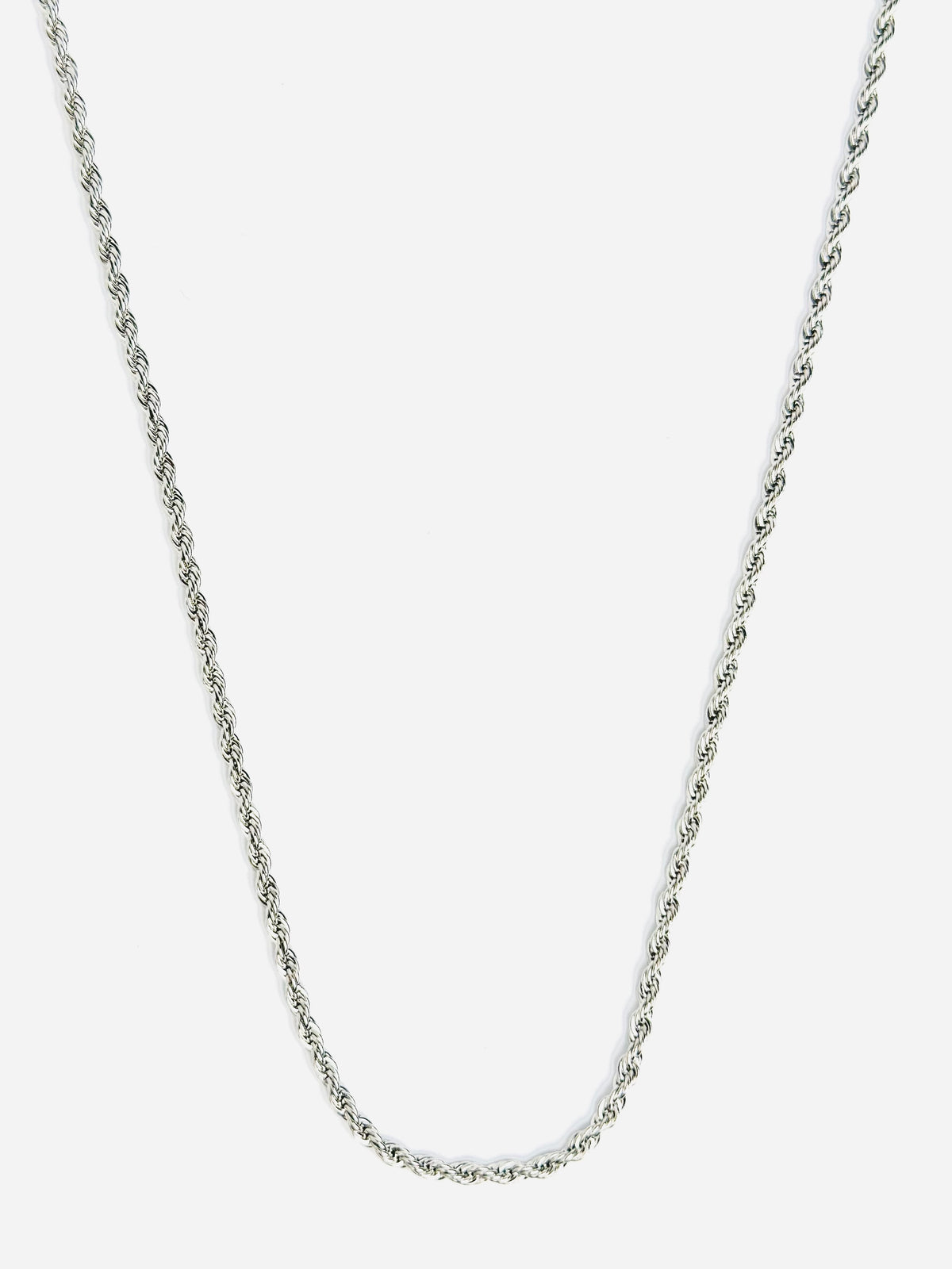 2.5mm Solid Rope Chain Necklace - Silver 22&quot;