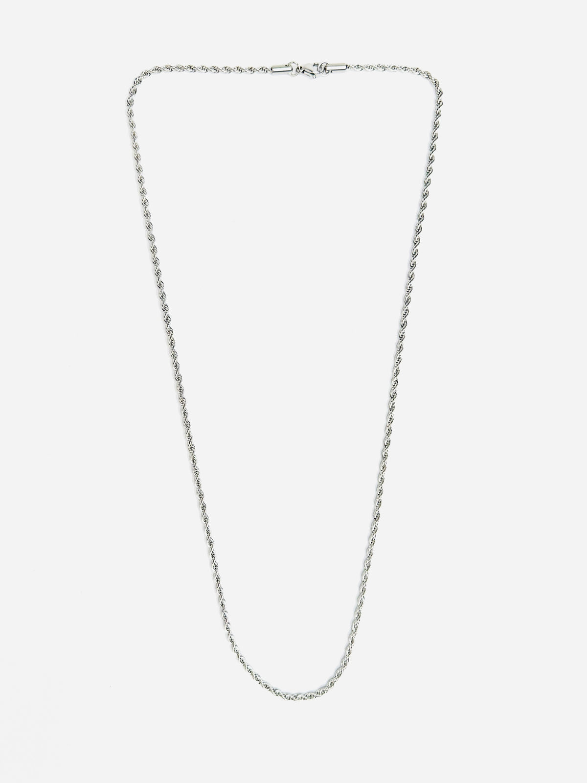 2.5mm Solid Rope Chain Necklace - Silver 22&quot;