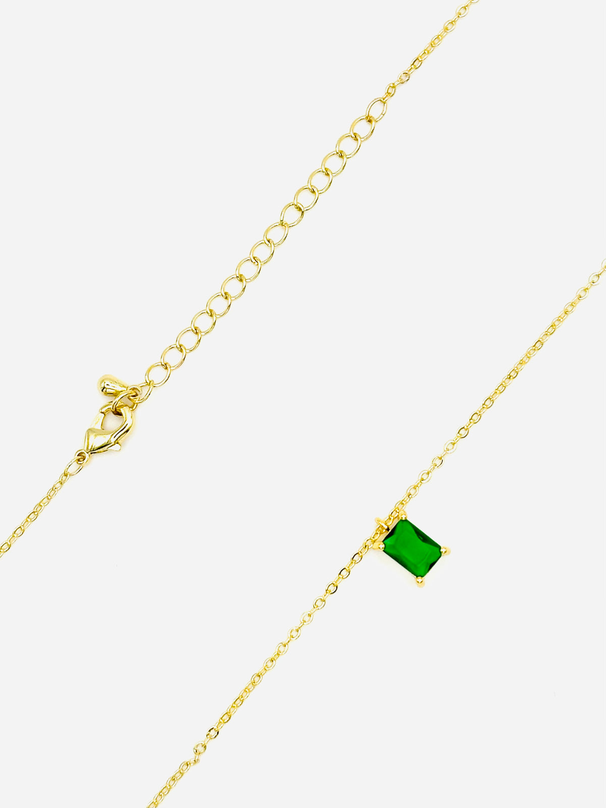 Square Symphony Green Pendant Necklace