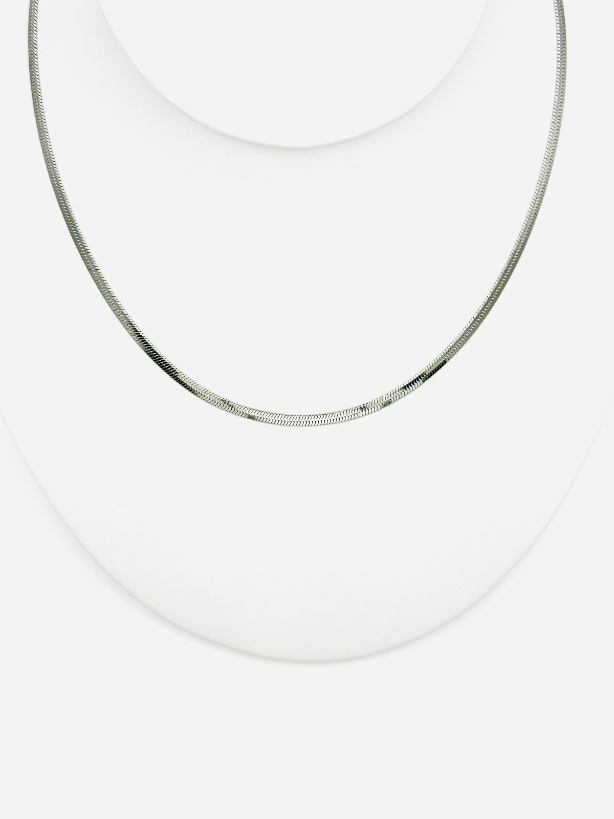 Classic Herringbone Strand Silver Necklace