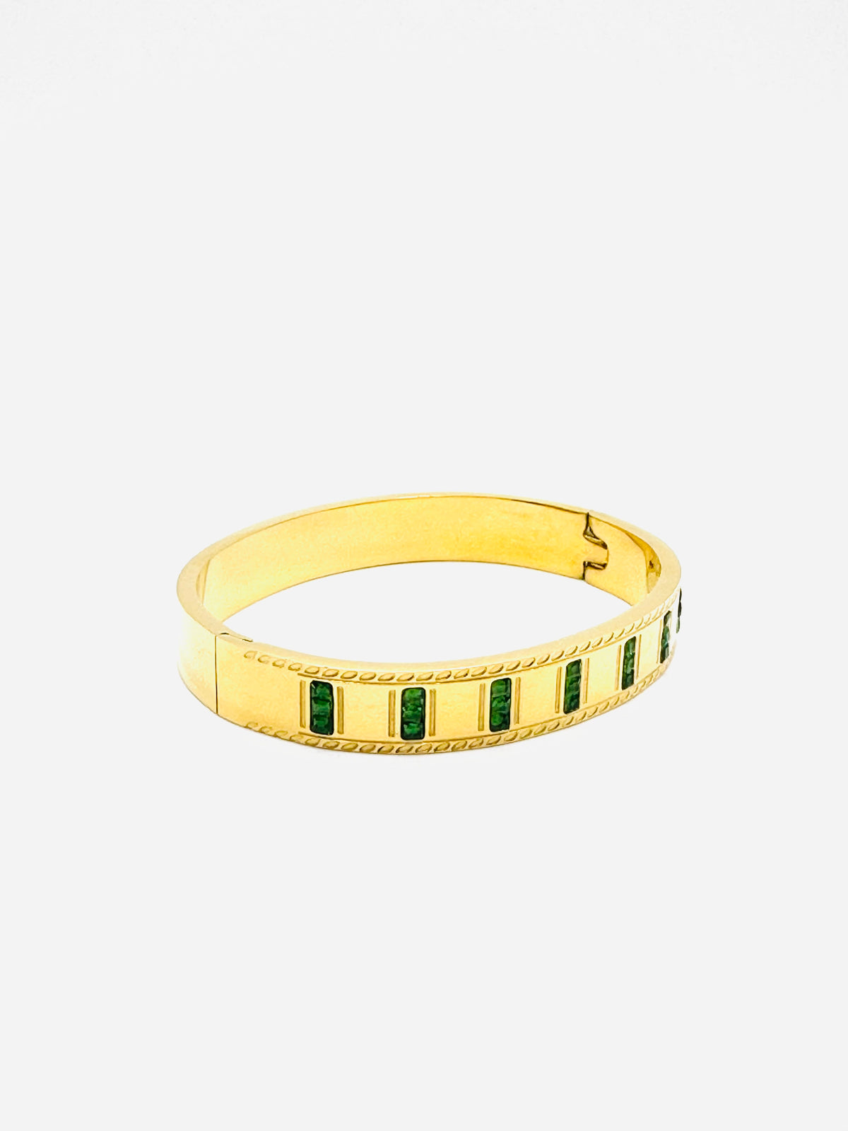 Emerald Stone Bangle Bracelet