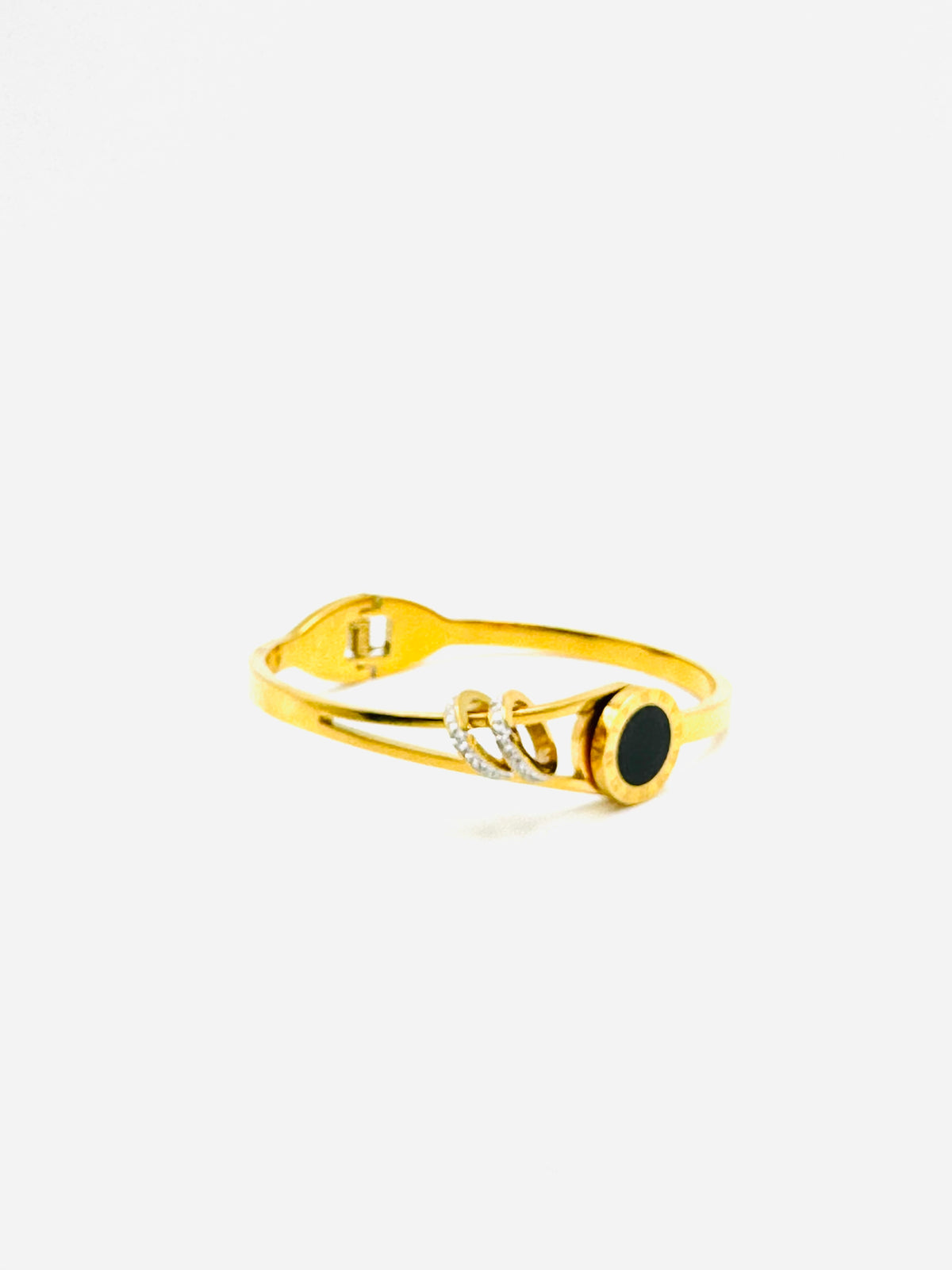 Roman Elegance Gold Bangle Bracelet