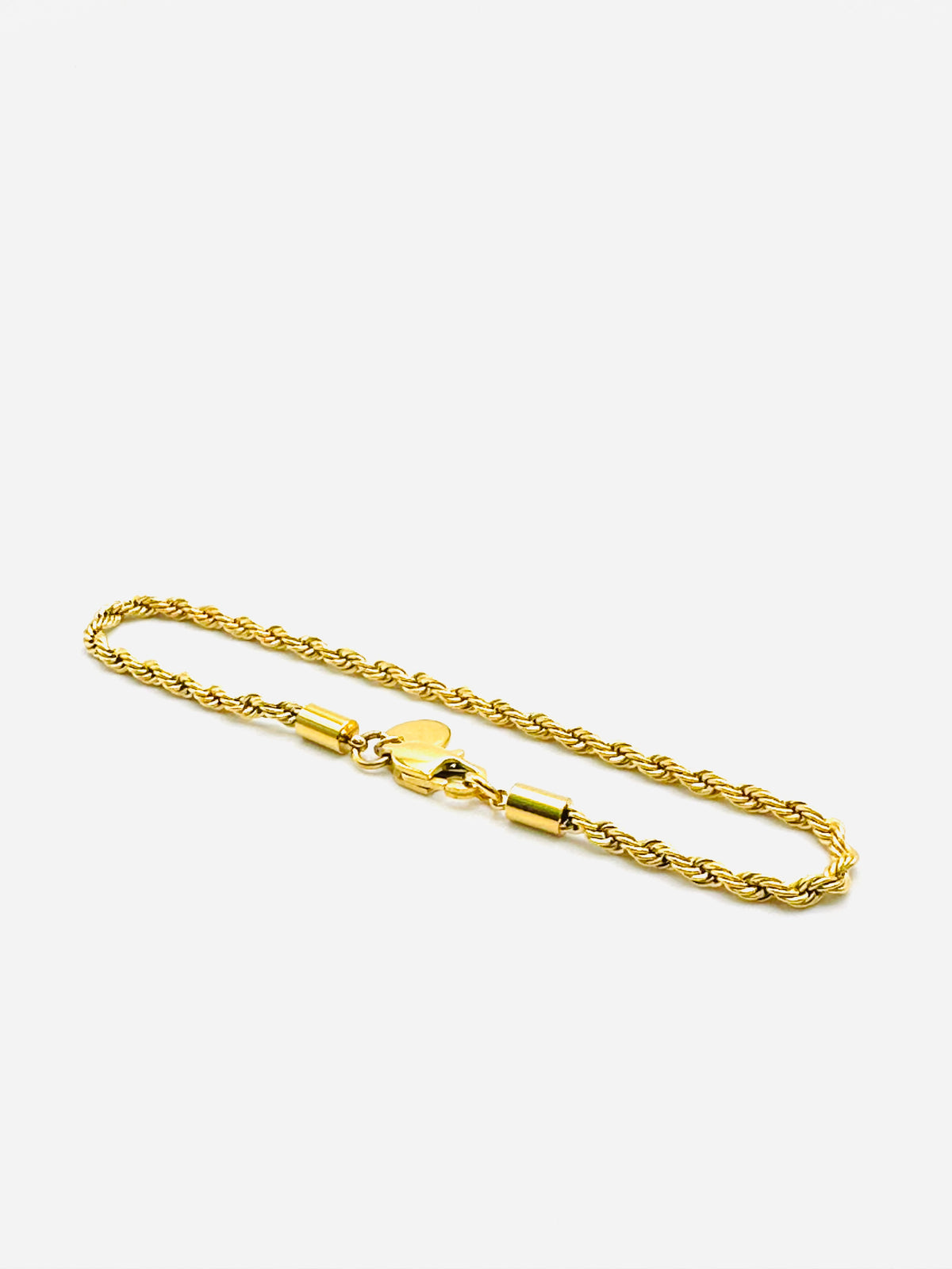 3mm Solid Rope Bracelet - Gold 7&quot;